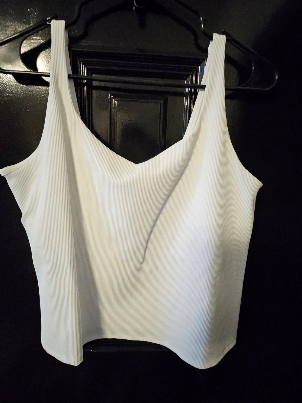 SPANX White Ribbed Tank W/Built In Bra